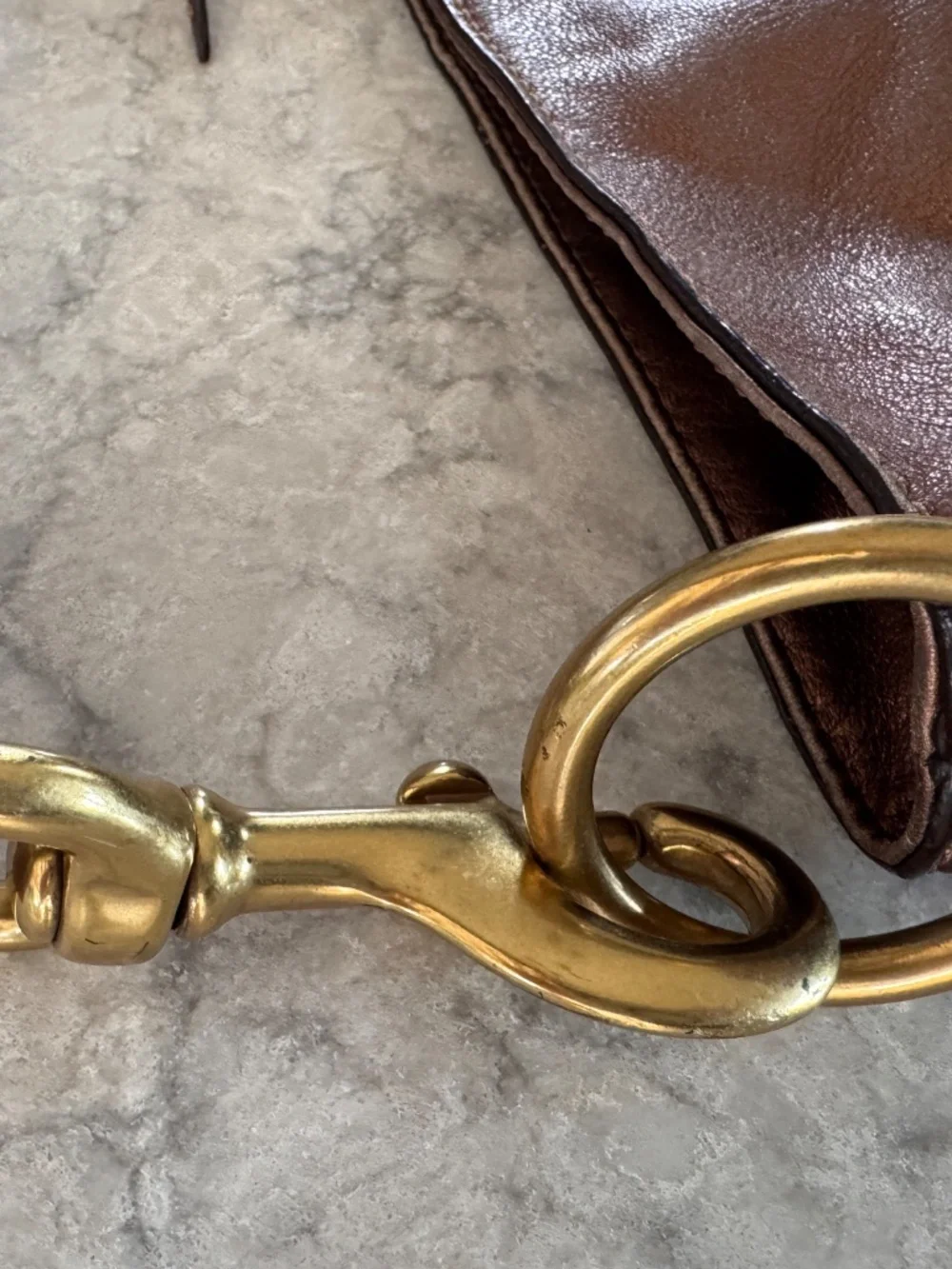 Coach Zoe 12669 Metallic Bronze Leather Hobo Shoulder Bag